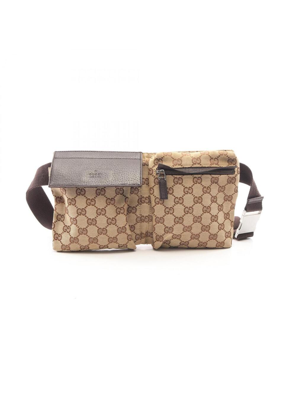 Gucci Gg Canvas Waist Belt Bag Leather #279699G60B